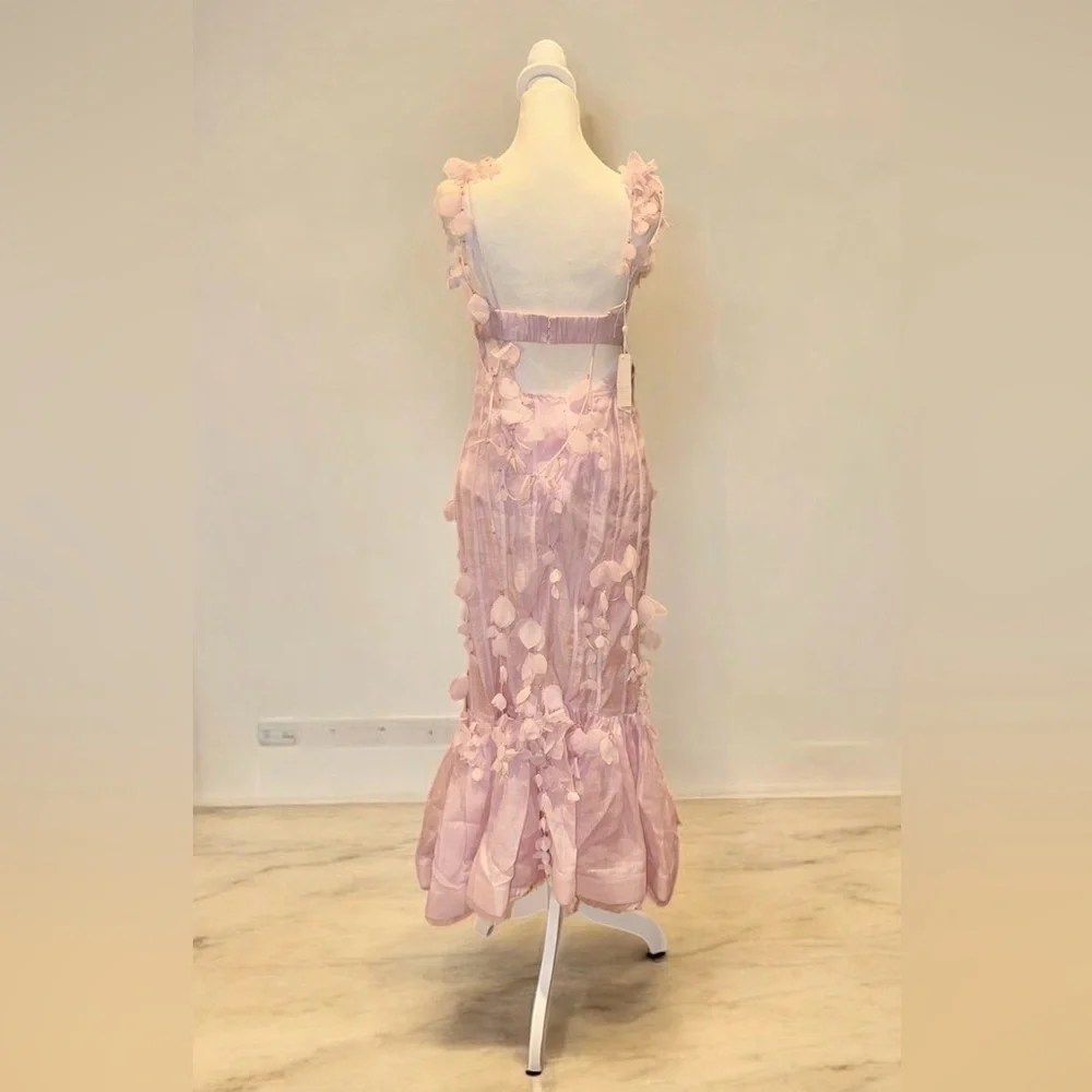 Zimmermann Dawning Petal Linen-Silk Midi-Dress - Picture 5 of 7